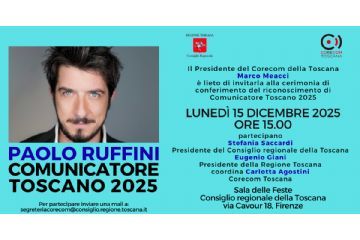 Cerimonia di del conferimento di comunicatore toscano 2025